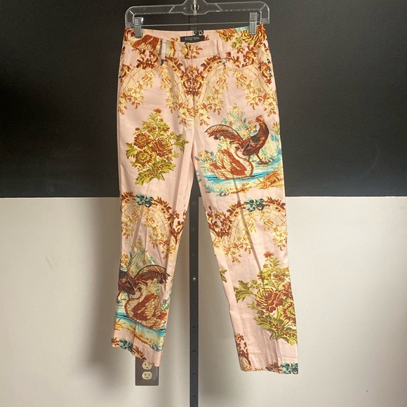 Etcetera pink print cropped pant size 2 - Picture 2 of 6